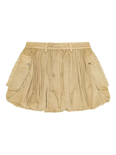 Ganni Washed Skirt In Neutrals