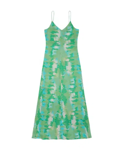 GANNI SILK STRETCH SATIN SLIP DRESS