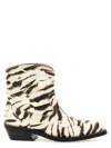 Ganni Zebra-print Synthetic Ankle Boot In Multi