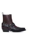Ganni Chelsea Western Boots In Brown