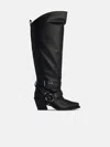 Ganni 'western' Black Recycled Leather Blend Boots In Black