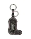 Ganni Western Boot Leather Key Case In Black