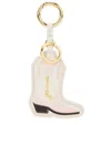 Ganni Western Boot Keyring In Chalk Pink