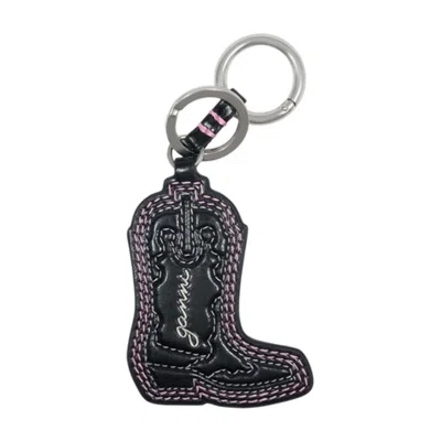 Ganni Western Boot Leather Key Case In Multi