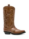 Ganni 40mm Mid Shaft Embroidered Western Boots