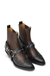 Ganni Brown And Black Texan Chelsea Ankle Boot In Black/chocolate Fondant