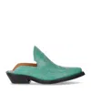 Ganni Western Mules In Green