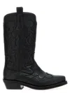 Ganni Embroidered Western Boots Women In Black