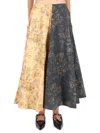 Ganni Floral Flared Ankle Length High Waist Skirt In Multi