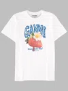 Ganni Womens Bright White Jersey Strawberry Printed Round-neck Cotton-jersey T-shirt In White