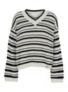Ganni Gestreifter Pullover In Lochstrick In Multicolor