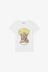 Ganni Organic Cotton T-shirt With Front Print In White