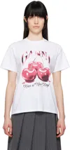 Ganni Basic Jersey Cherry Relaxed T-shirt In 151 Bright White