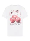 Ganni Basic Jersey Cherry Relaxed T-shirt In White