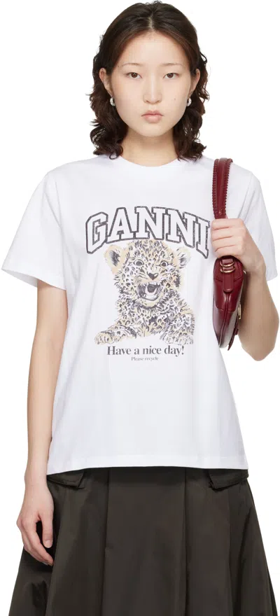 Ganni Barba Napoli Classic 1000 Stipes Shirt In White