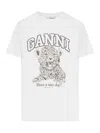 Ganni Leopard Print Relaxed Jersey T-shirt In Multicolour