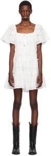 GANNI WHITE BRODERIE ANGLAISE LAYER MINIDRESS