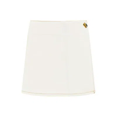 Ganni White Cotton Mini Skirt