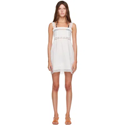 Ganni White Cotton Minidress