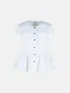 Ganni White Regular Solid Shirt In White
