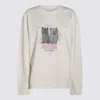 Ganni Off-white Isoli Kittens Drop Shoulder Sweatshirt In White