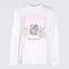 Ganni Women Animals Print Logo Long Slevees Top In White