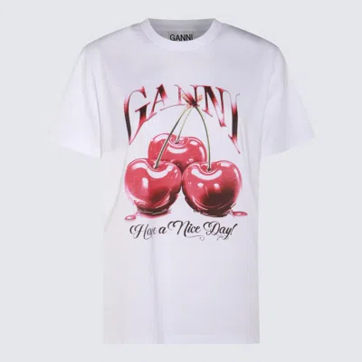 Ganni White Cotton T-shirt