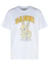 Ganni Organic Cotton Bunny T-shirt In White