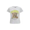 Ganni Organic Cotton T-shirt With Front Print