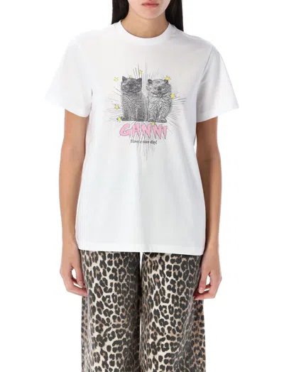 Ganni White Crewneck T-shirt