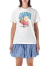 Ganni Womens Bright White Jersey Strawberry Printed Round-neck Cotton-jersey T-shirt In White