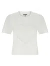 Ganni Women Heart Embroidery T-shirt In White