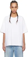 Ganni White Heavy Cotton Drop Shoulder Open Back T-shirt In 151 Bright White