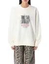 Ganni Off-white Isoli Kittens Drop Shoulder Sweatshirt