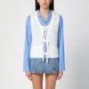 Ganni White Mohair Lace-up Vest In White
