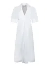 Ganni Poplin Midi Dress Bright White Size 22 In White