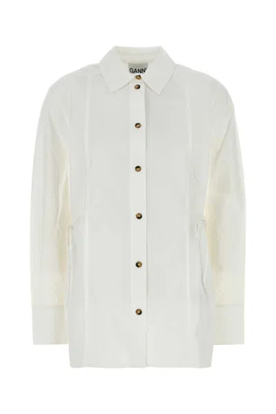 GANNI GANNI WHITE POPLIN SHIRT