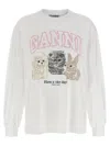 Ganni Oversized Printed Organic And Recycled Cotton-jersey Sweatshirt In Neutral
