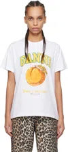 Ganni Basic Jersey Peach Relaxed T-shirt In 151 Bright White