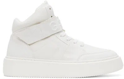 Ganni Sporty Mix Cupsole High Top Velcro Sneaker In White