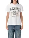 Ganni Animals White T-shirt In White