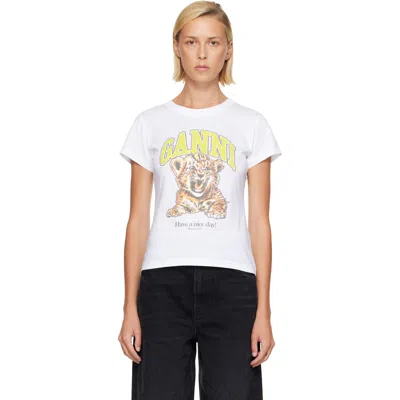 GANNI WHITE TIGER BABY FIT T-SHIRT