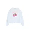 Ganni Raspberry Pattern Long-sleeve T-shirt In White