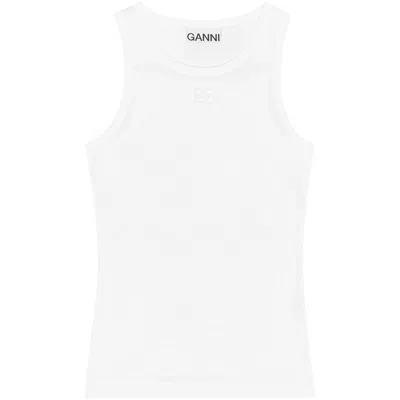 Ganni White Tops - Vests & Tank Tops Women In Multi