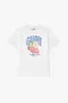 Ganni Womens Bright White Jersey Strawberry Printed Round-neck Cotton-jersey T-shirt In White