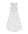 Ganni White Washed Stretch Cotton Smock Midi Dress