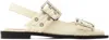 Ganni Egret Slingback Ballet Flat Shoe With Buckles In 135 Egret