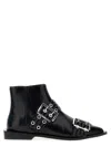 Ganni Black Wide Belt Buckle Ankle Boots