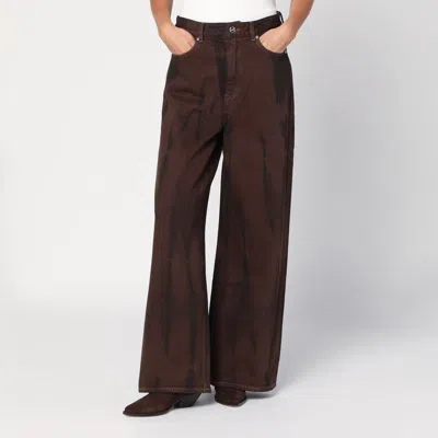 Ganni Wide-leg Brown Jeans