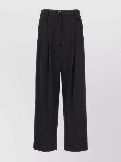 Ganni Drapey Schwarze Palazzo Hose In Nero
